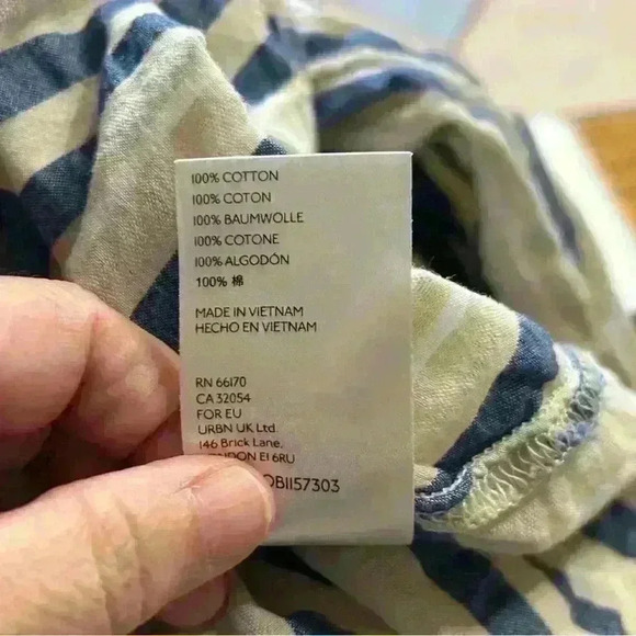 We The Free Striped Button Down Oversized Cotton Women's Shirt XS‎ - Picture 4 of 6